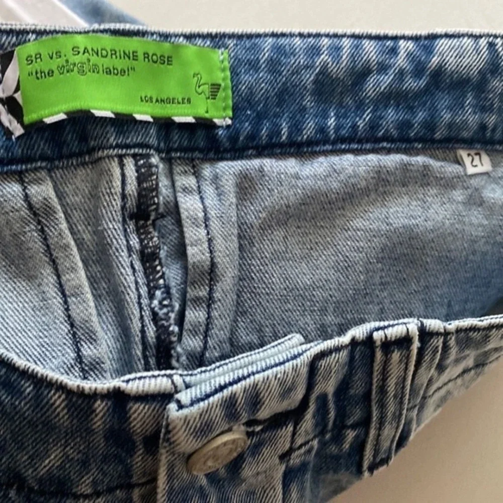 Free People x Sandrine Rose Womens Hi Waist Patch Jeans, Size‎ 27, NWT